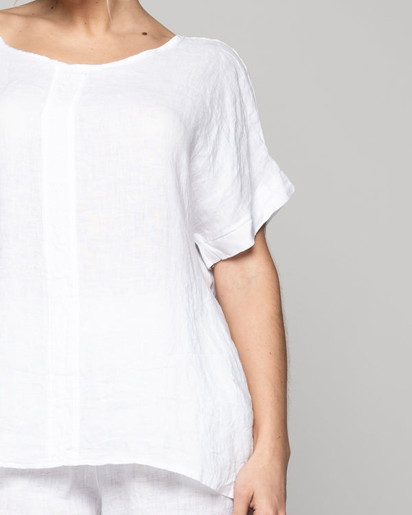 Blusa Mujer Bianca Manga Corta Blanca Lineatre