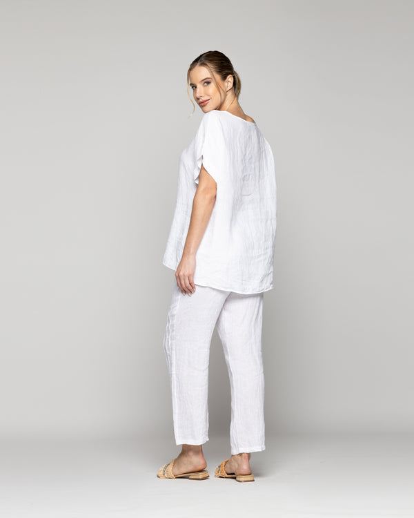 Blusa Mujer Bianca Manga Corta Blanca Lineatre