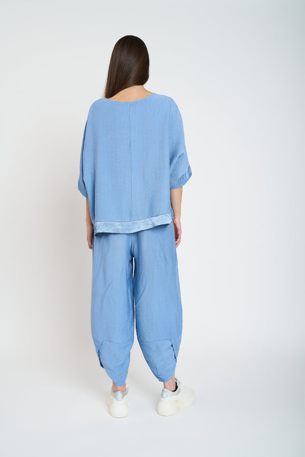 Blusa Mujer Clara Cuello redondo Jeans Lineatre