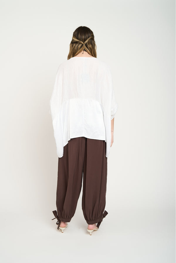 Blusa Mujer Maia Cuello redondo Blanco Lineatre
