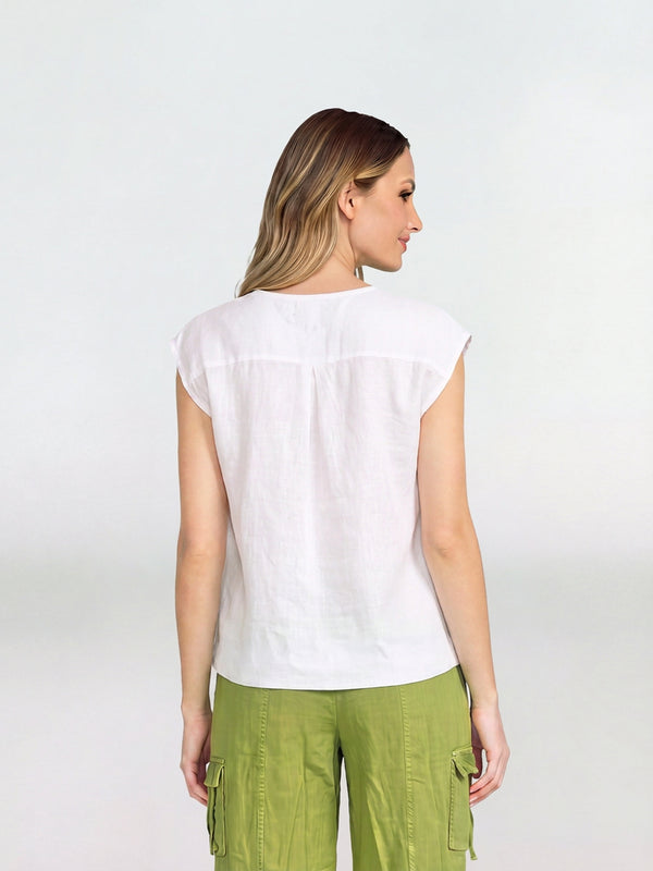 Blusa Mujer Giovanna Escote en V Blanco Lineatre
