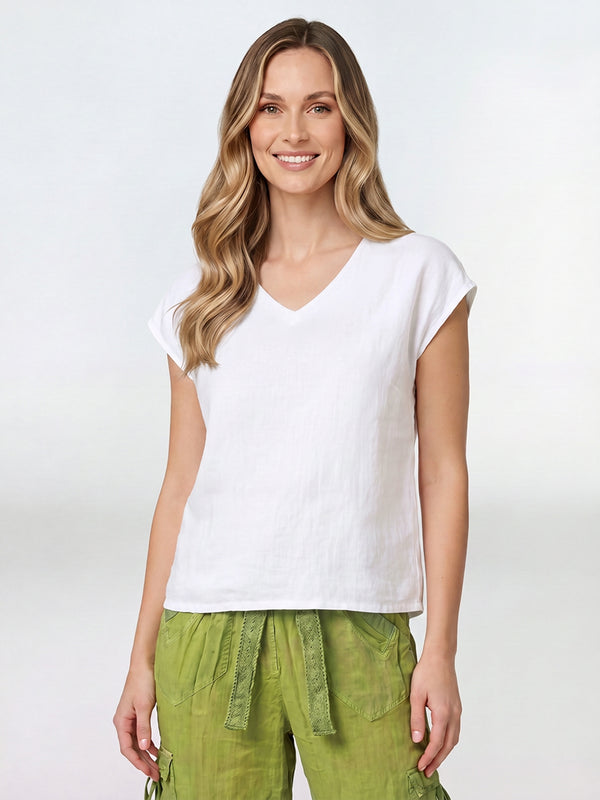 Blusa Mujer Giovanna Escote en V Blanco Lineatre