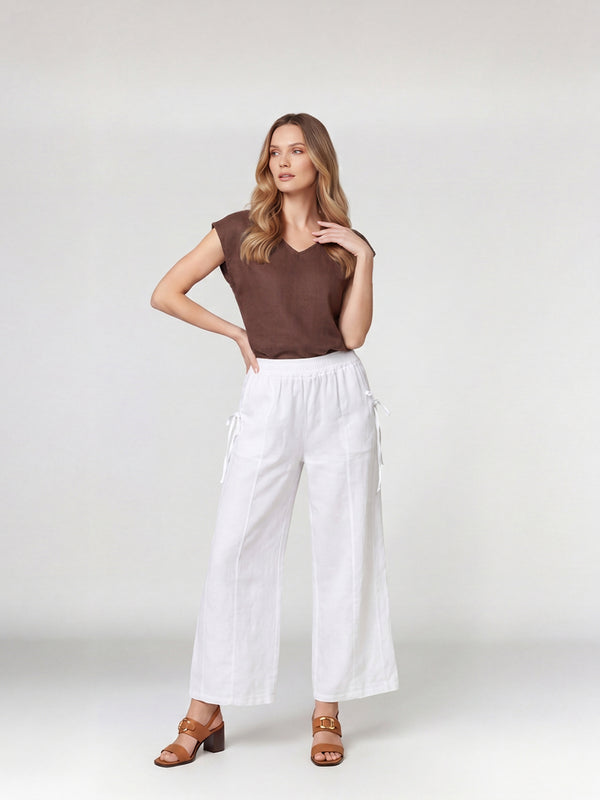 Blusa Mujer Giovanna Escote en V Chocolate Lineatre