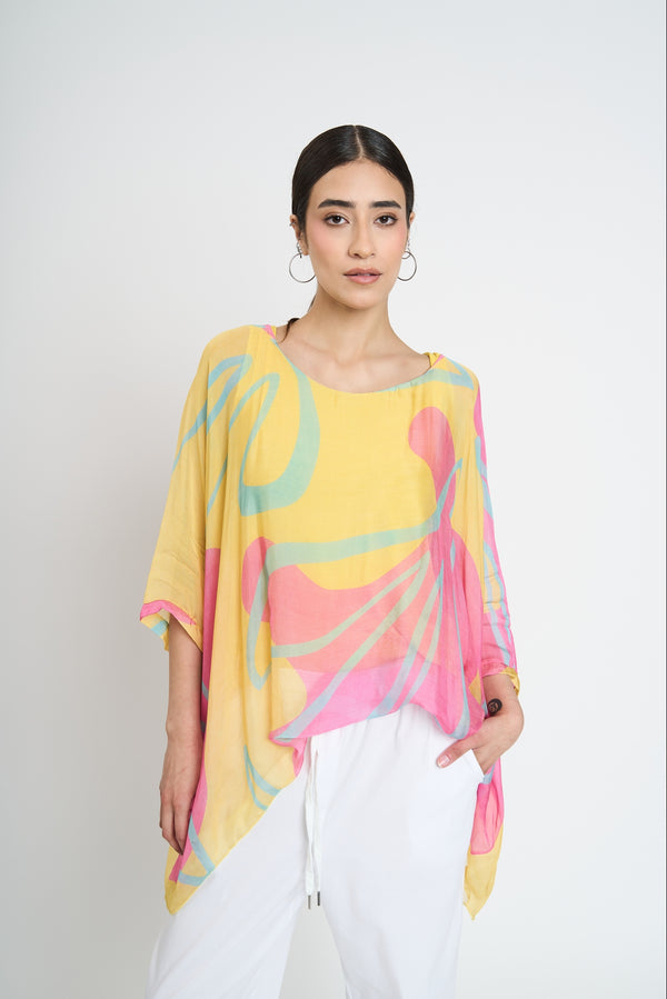 Blusa Mujer Lara Cuello redondo Amarillo Lineatre