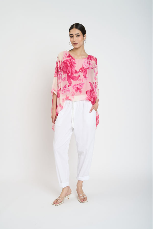 Blusa Mujer Lara Cuello redondo Fucsia Lineatre