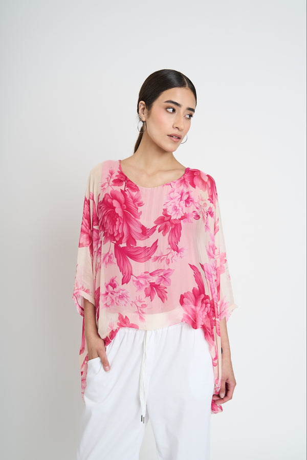Blusa Mujer Lara Cuello redondo Fucsia Lineatre