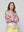 Blusa Mujer Betzaida Estampado De Flores Y Botones De Perlas Lila Lineatre