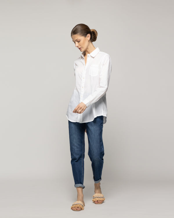 Blusa Mujer Brisela Camisera Blanca Lineatre