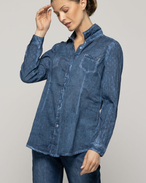 Blusa Mujer Brisela Camisera Azul Lineatre