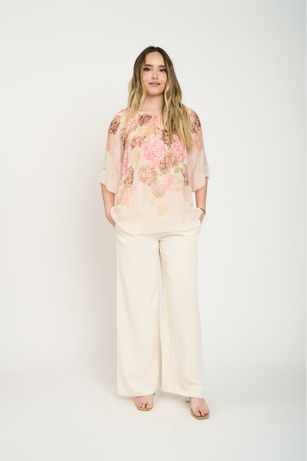 Blusa Mujer Roberta Beige Lineatre