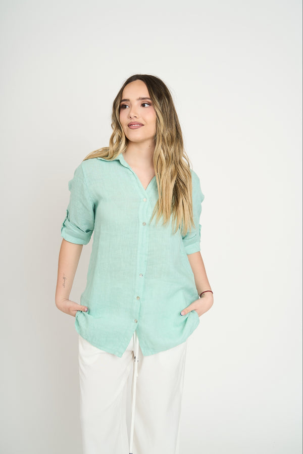 Blusa Mujer Delfina Agua Lineatre