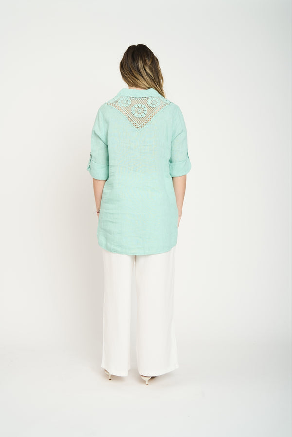 Blusa Mujer Delfina Agua Lineatre