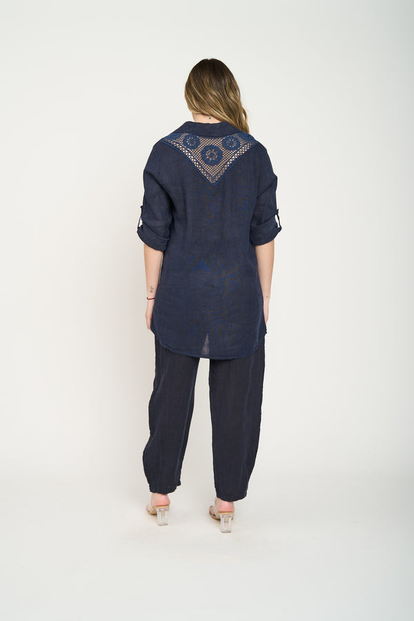 Blusa Mujer Delfina Azul Marino Lineatre