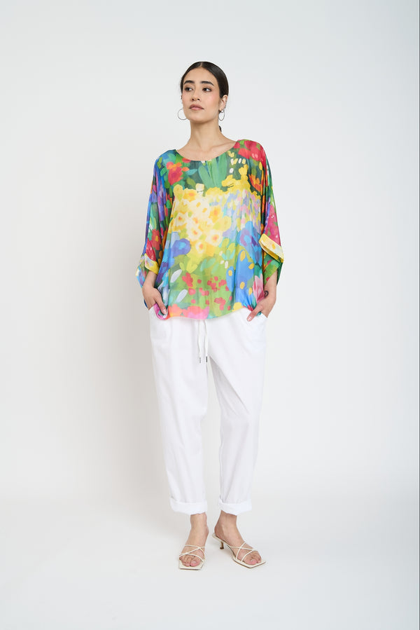 Blusa Mujer Silvia Cuello redondo Verde Lineatre