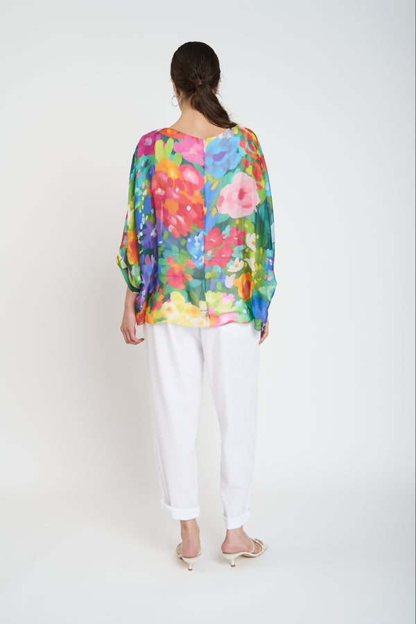 Blusa Mujer Silvia Cuello redondo Verde Lineatre