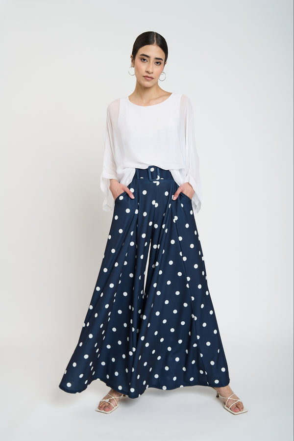 Pantalón Mujer Loreto Largo Tiro Alto Azul Lineatre