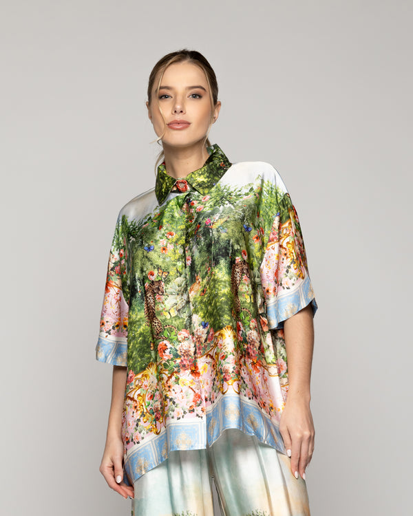 Blusa Mujer Pasqualina Estampado Flora Y Fauna Lineatre