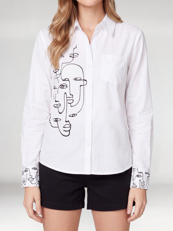 Blusa Mujer Elena Blanco Lineatré