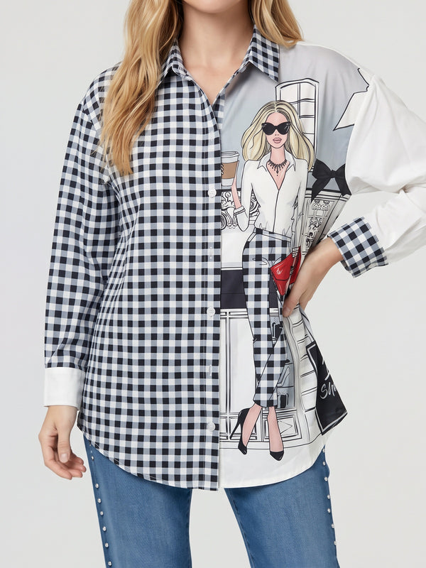 Blusa Mujer Clara Blanco/Negro Lineatré
