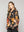 Blusa Mujer Belia Satinada Estampado Flores Negra  Lineatre