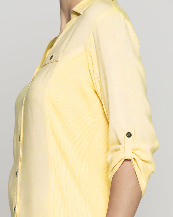 Blusa Mujer Carolina Ligera Corte Ajustado Amarilla Lineatre