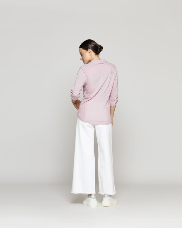 Blusa Mujer Carolina Slim Fit Tela Ligera Violeta Lineatre