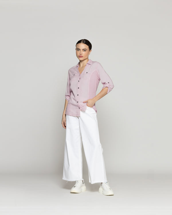 Blusa Mujer Carolina Slim Fit Tela Ligera Violeta Lineatre