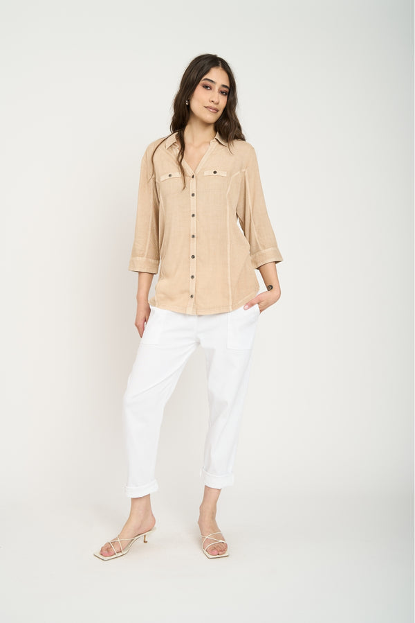 Blusa Mujer Serena Beige Lineatre