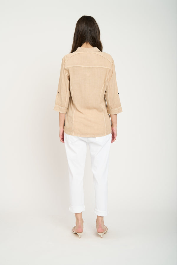 Blusa Mujer Serena Beige Lineatre
