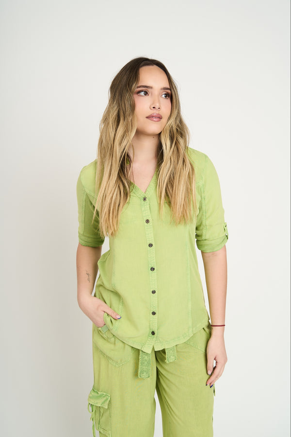 Blusa Mujer Serena Verde Lineatre