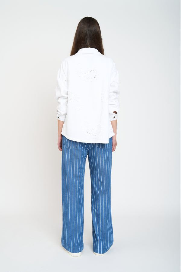 Chaqueta Mujer Simona Cuello con solapa Blanco Lineatre