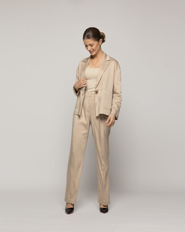 Chaqueta Mujer Tipo Blazer Clarissa Semiformal Verde Fango Lineatre