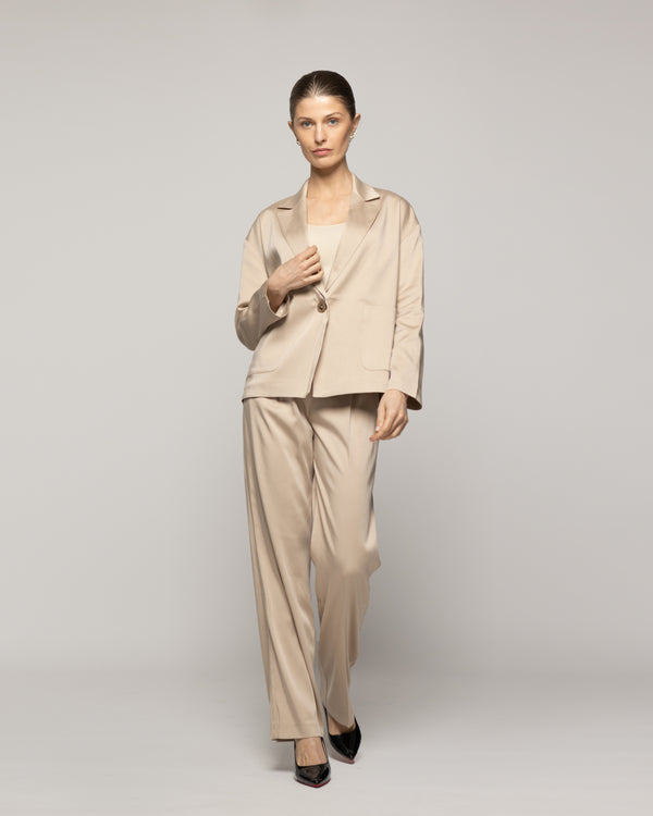 Chaqueta Mujer Tipo Blazer Clarissa Semiformal Verde Fango Lineatre