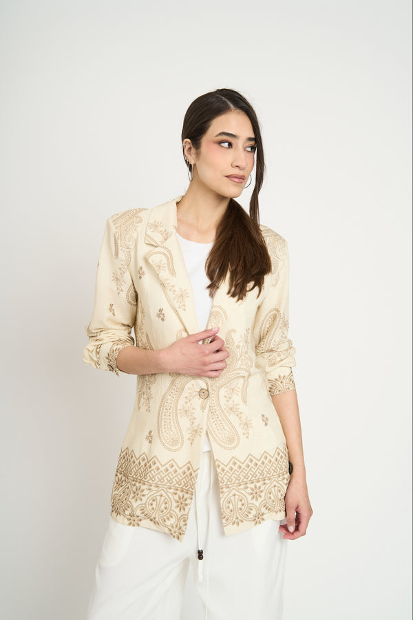 Chaqueta Mujer Clara Beige Lineatre