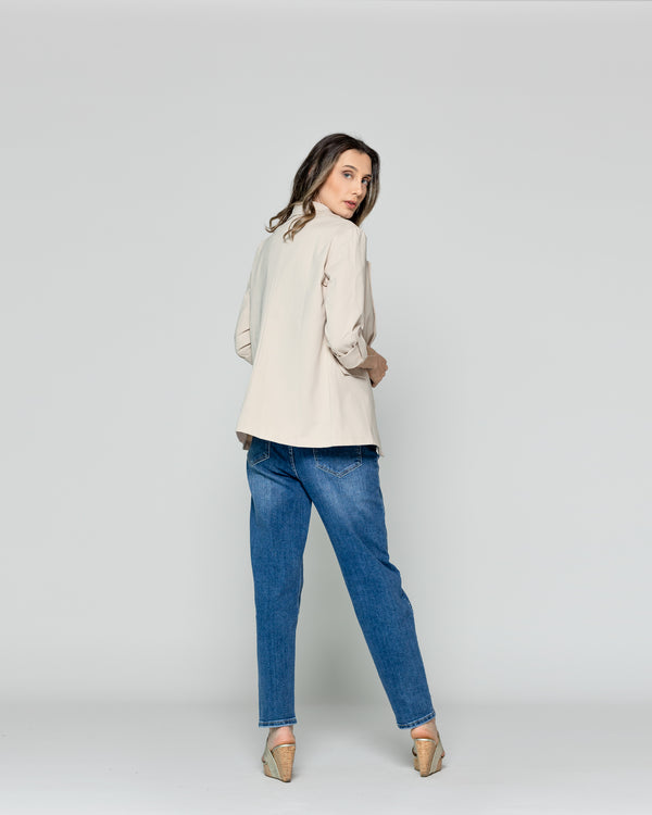 Chaqueta Mujer Catherine Tipo Blazer Elasticado Beige Lineatre