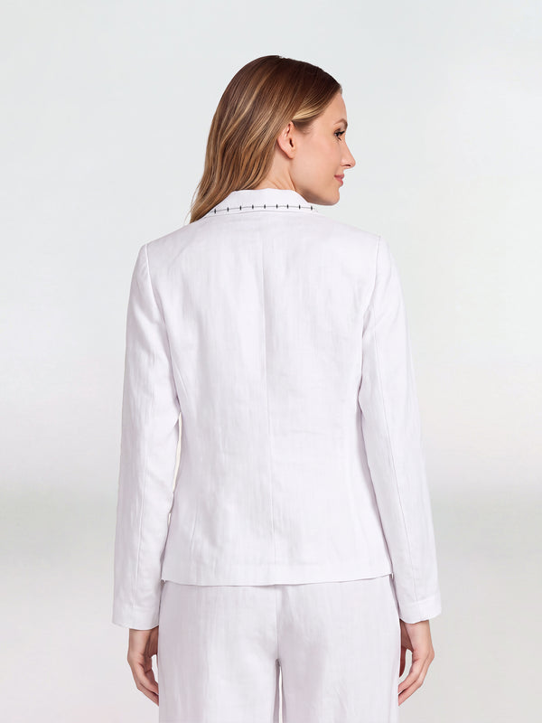 Chaqueta Mujer Giuliana Cuello con solapa Blanco Lineatre