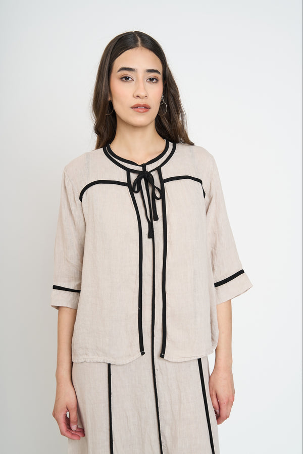 Chaqueta Mujer Clara Lino Sabbia Lineatre