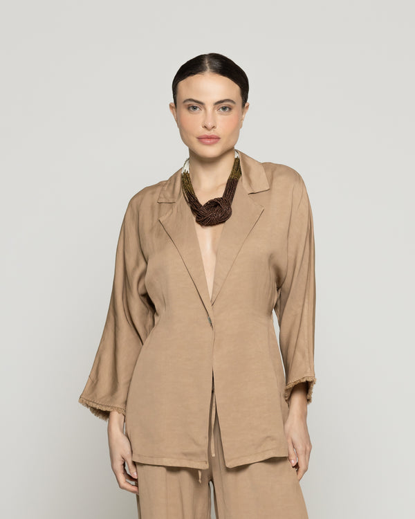 Chaqueta Mujer Celina Blazer Café Taupe Lineatre