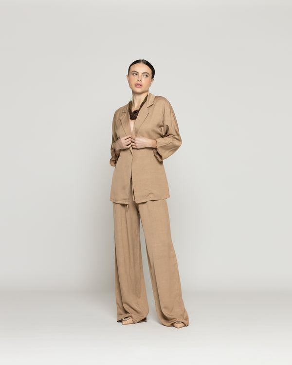 Chaqueta Mujer Celina Blazer Café Taupe Lineatre