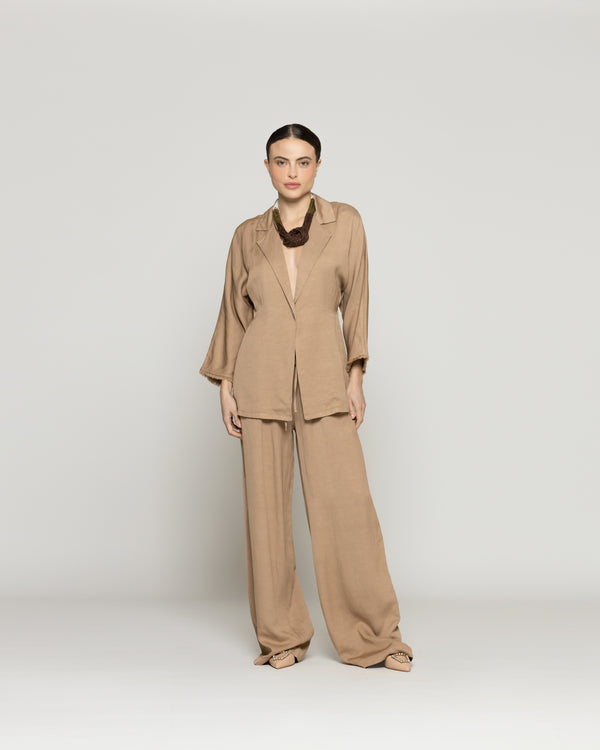 Chaqueta Mujer Celina Blazer Café Taupe Lineatre