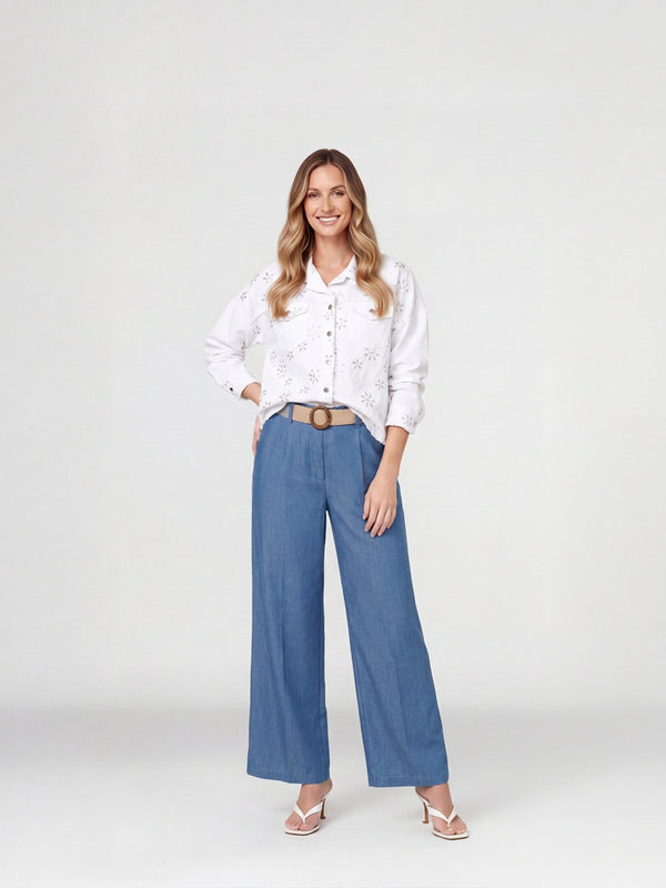 Chaqueta Mujer Fabiana Cuello con solapa Blanco Lineatre