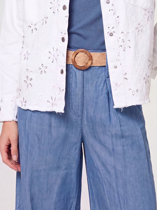 Chaqueta Mujer Fabiana Cuello con solapa Blanco Lineatre