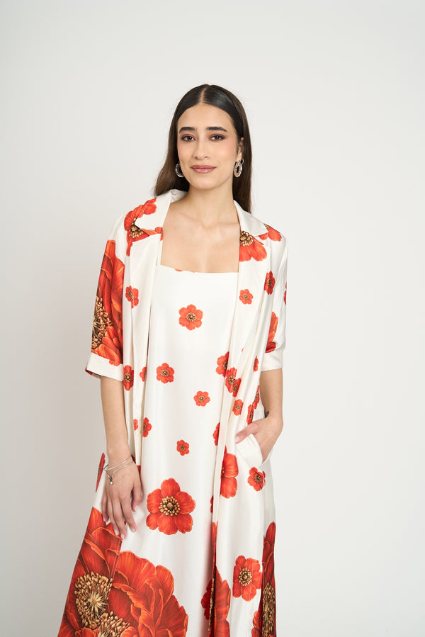 Spolverino Mujer Fiorella Escote en V Blanco Lineatre