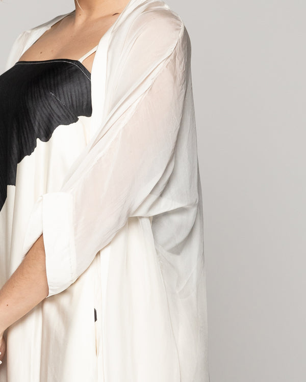 Tapado Mujer Dora Largo Gasa Blanco Crudo Lineatre