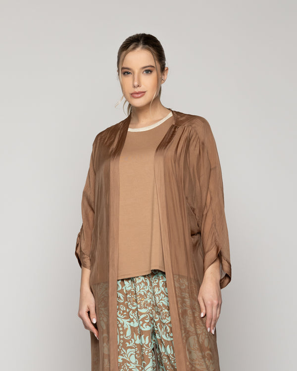 Tapado Mujer Dora Largo Gasa Cafe Lineatre