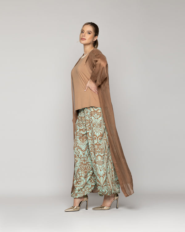 Tapado Mujer Dora Largo Gasa Cafe Lineatre