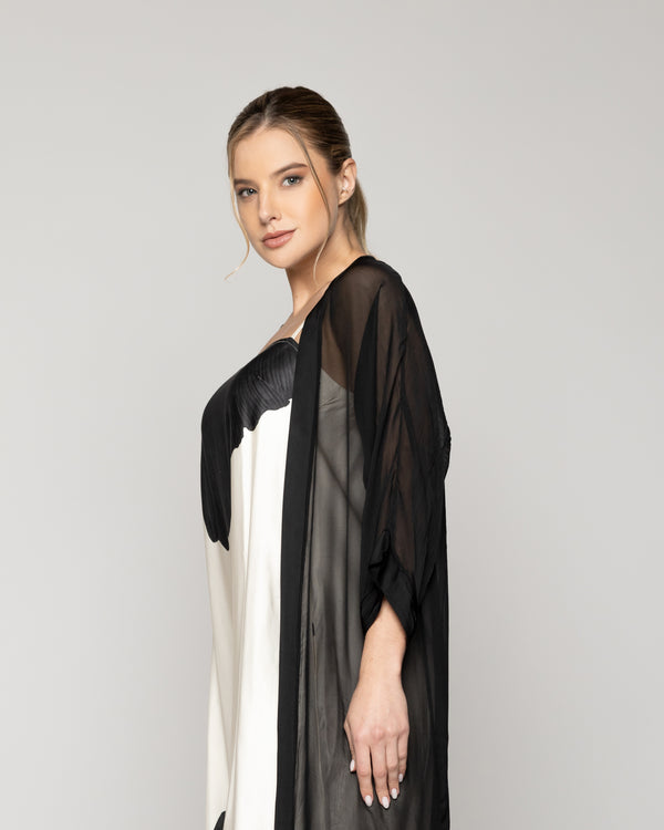 Tapado Mujer Dora Largo Gasa Negro Lineatre