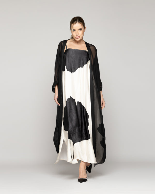 Tapado Mujer Dora Largo Gasa Negro Lineatre