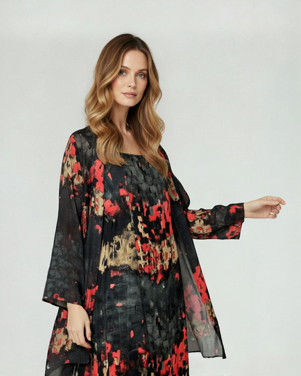Spolverino Mujer Ottavia Relaxed fit Solapa Manga larga acampada Negro Lineatre