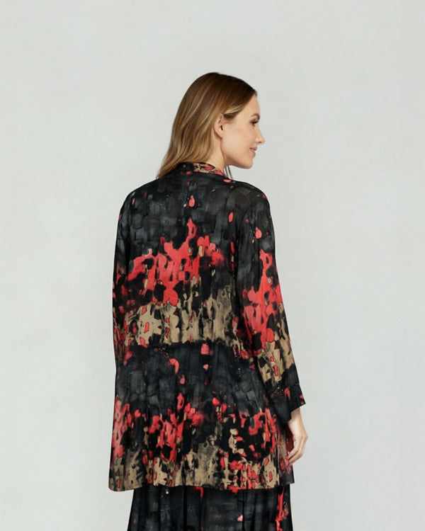 Spolverino Mujer Ottavia Relaxed fit Solapa Manga larga acampada Negro Lineatre